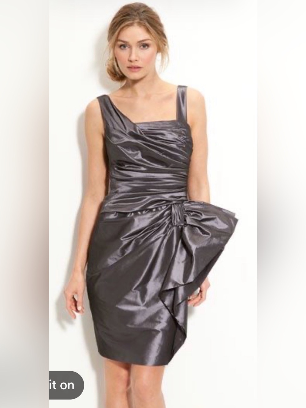 Maggy London Iridescent Plum One-Shoulder Cocktail Dress